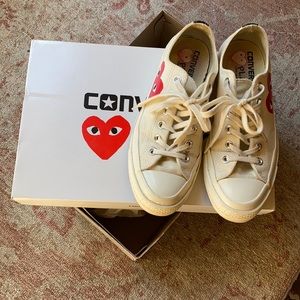 Converse commes des garçons beige size 8